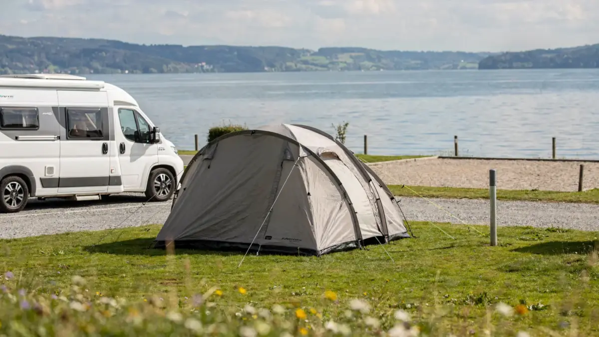 Lakeside-Camping am Bodensee mit Zelt und Wohnmobil für spontane Kurzentschlossene