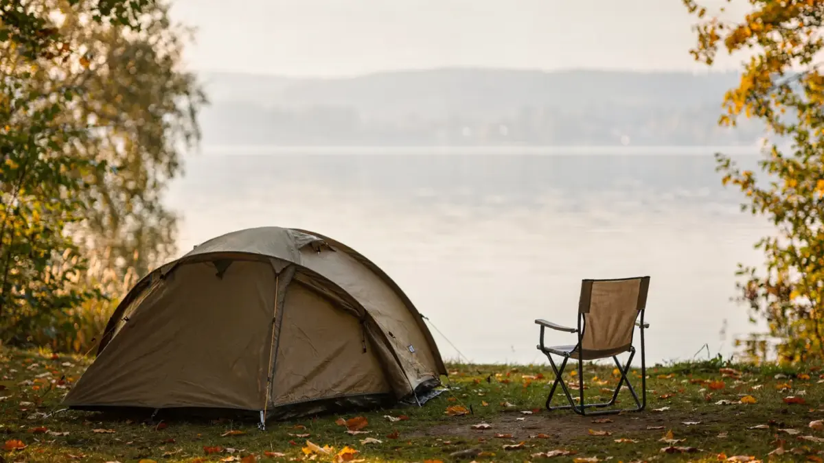 Camping am Bodensee mit Zelt am Ufer in der besten Reisezeit zwischen Frühling, Sommer und Herbst